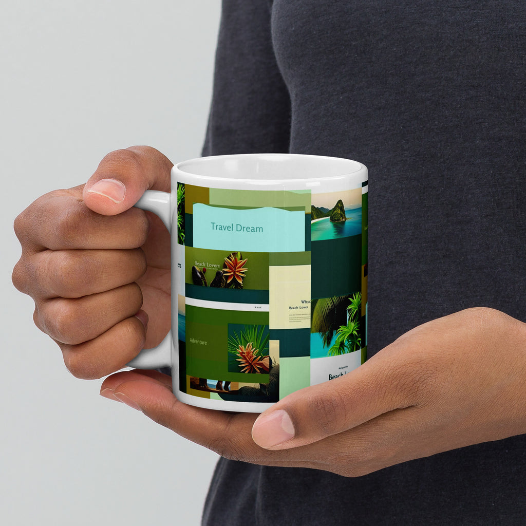 Tropical White glossy mug