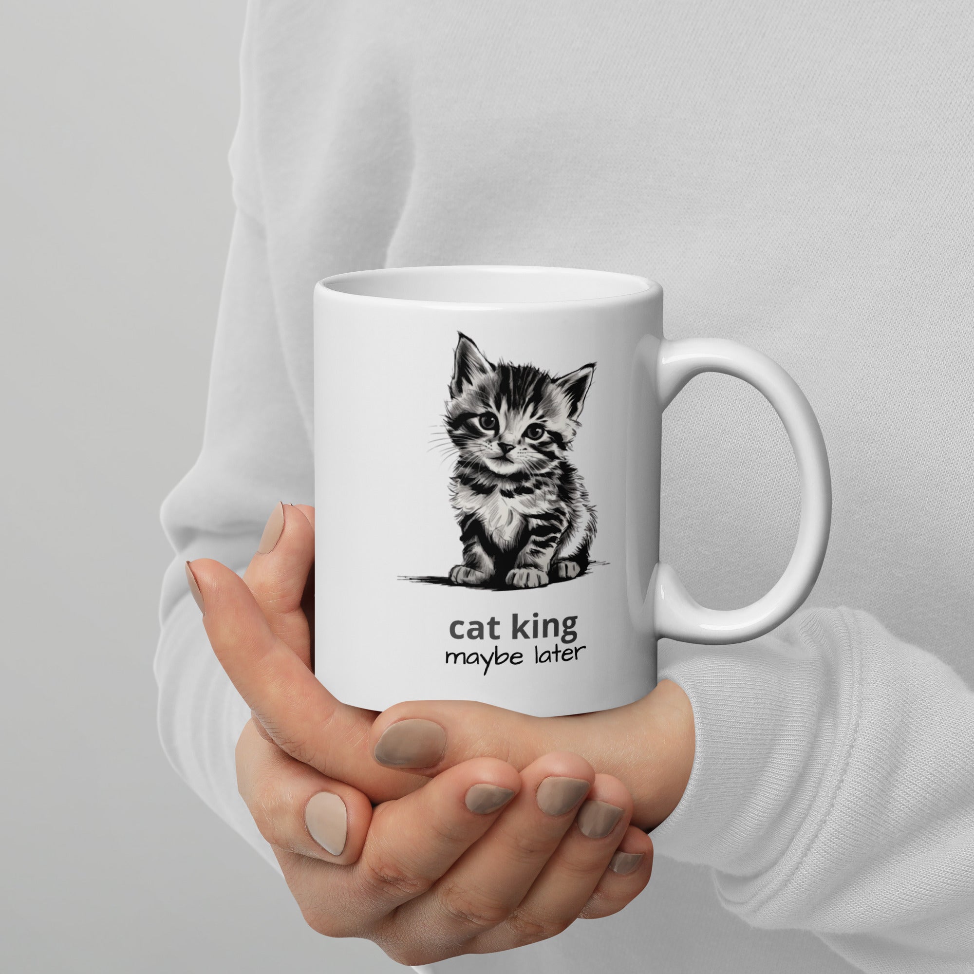 Cute Cat White glossy mug