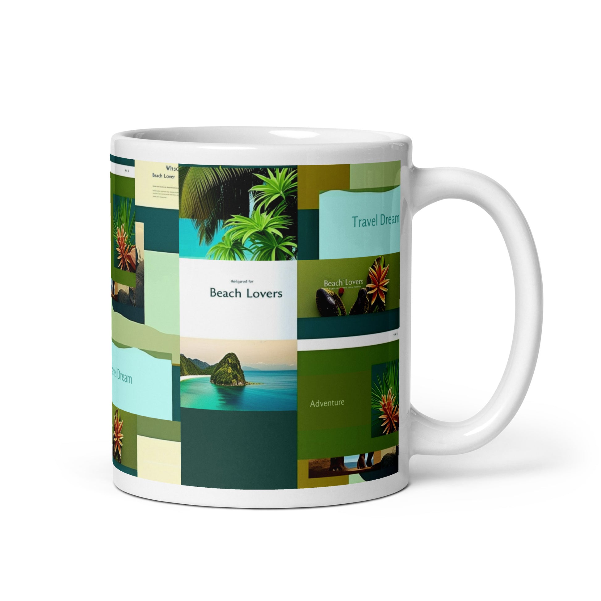 Tropical White glossy mug