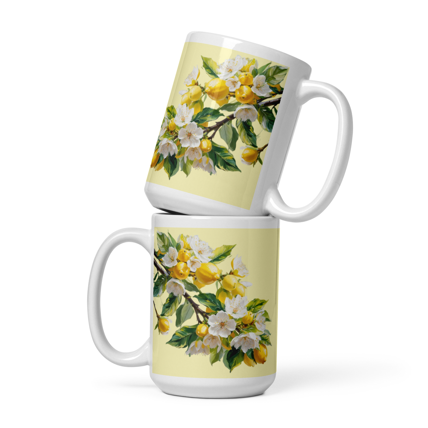 White glossy mug Citrus