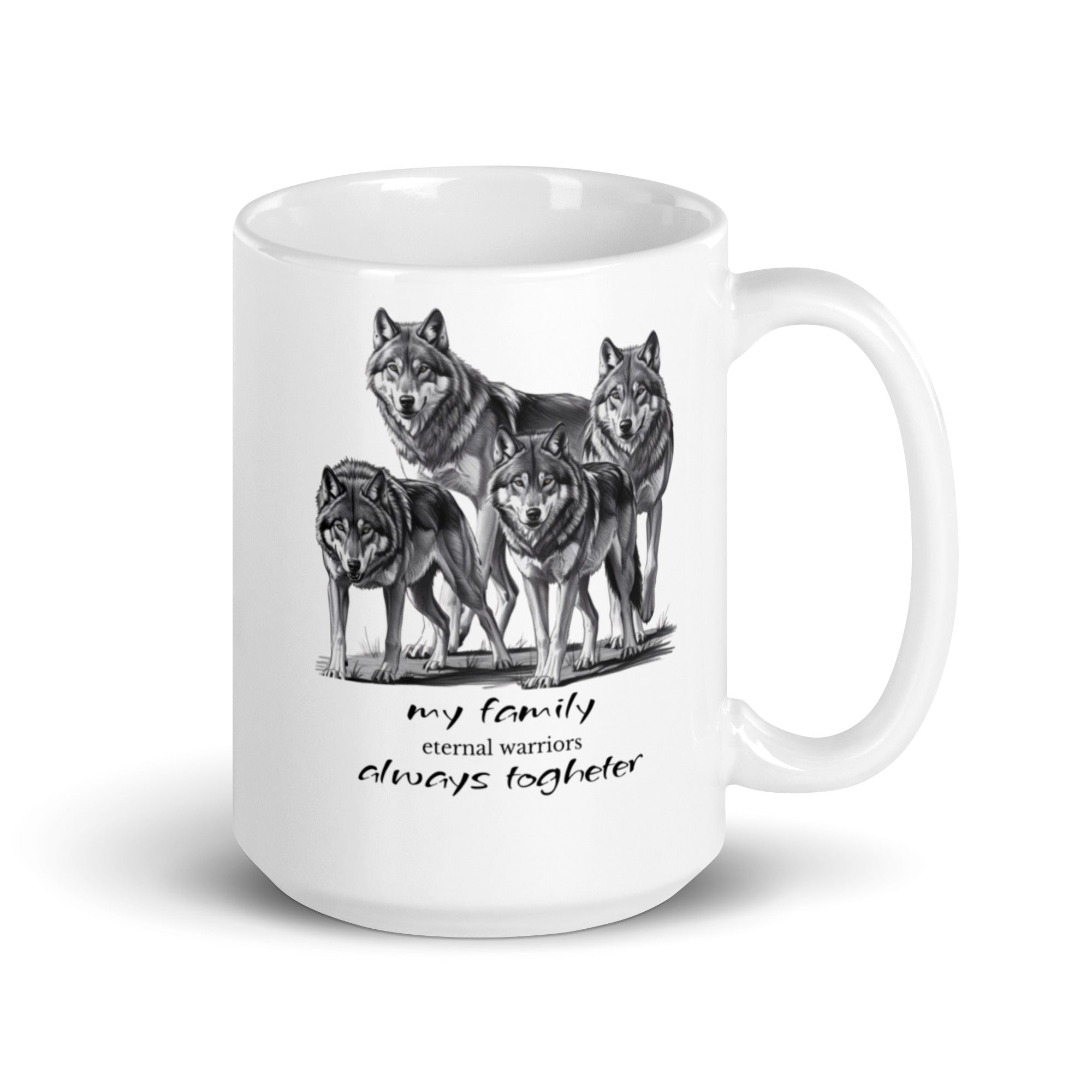Wolves Glossy Mug - Wildlife Animal Print
