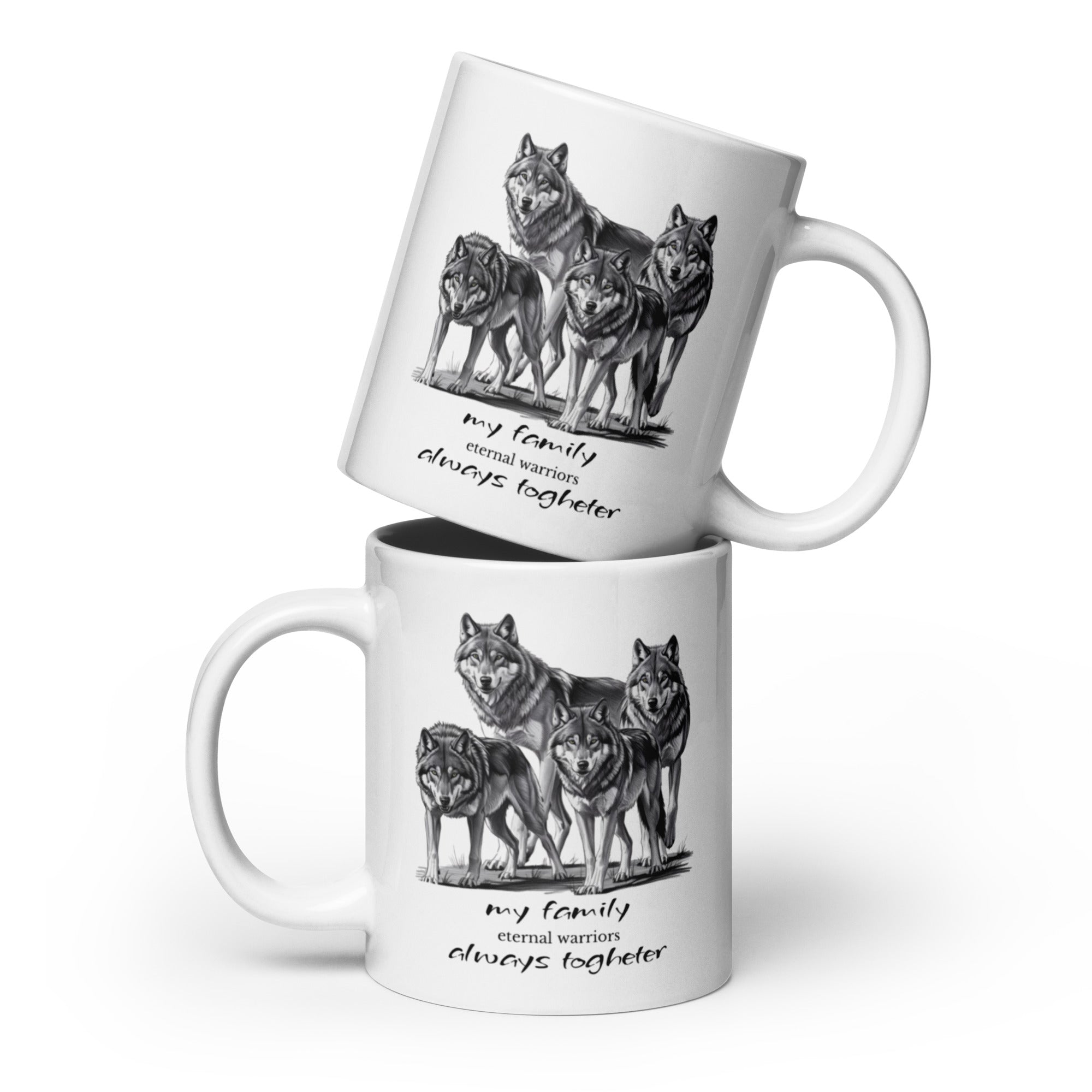 Wolves Glossy Mug - Wildlife Animal Print