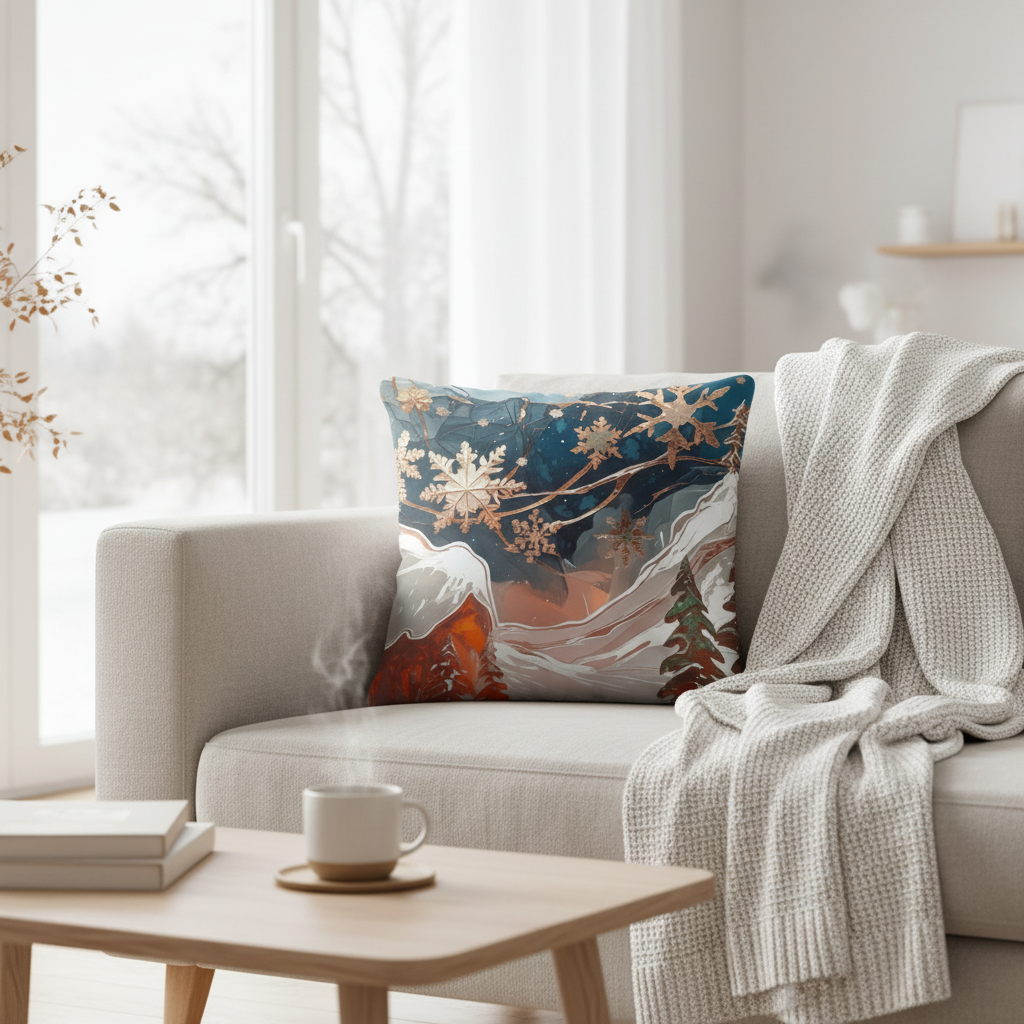 Winter Landscape Basic Pillow