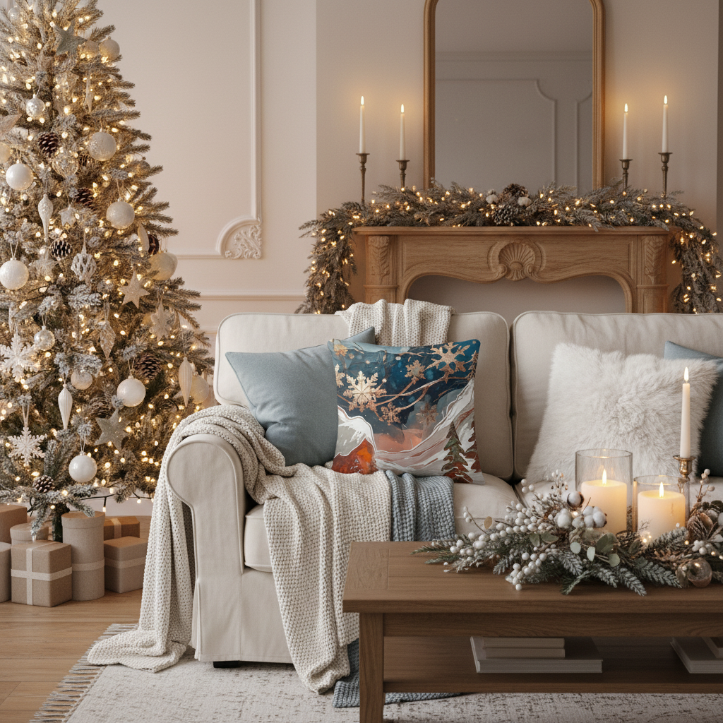 Winter Landscape Basic Pillow