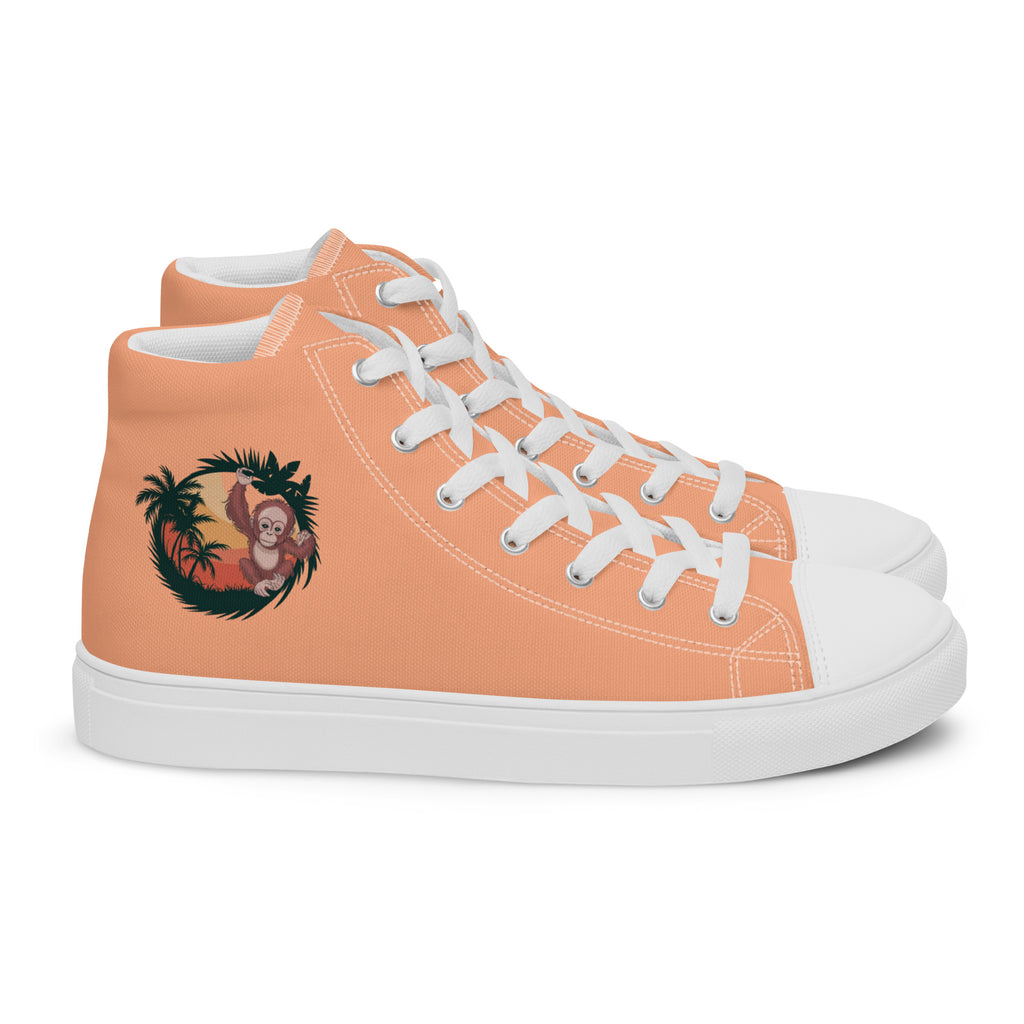 Orangutan Women's High Top Canvas Shoes - Wildlife Sneakers